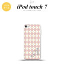 iPod touch 第7世代 ケース 第6世代 ソフトケース アーガイル ピンク グレー +アルファベット nk-ipod7-tp1411i