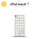 iPod touch 第7世代 ケース 第6世代 ソフトケース アーガイル 青 グレー +アルファベット nk-ipod7-tp1413i