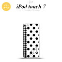 iPod touch 第7世代 ケース 第6世代 ソフトケース ドット 千鳥 黒 +アルファベット nk-ipod7-tp1515i