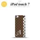 iPod touch 第7世代 ケース 第6世代 ソフトケース チェック ドット 茶 +アルファベット nk-ipod7-tp1525i