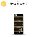 iPod touch 第7世代 ケース 第6世代 ソフトケース エスニック ゾウ 黒 +アルファベット nk-ipod7-tp1571i