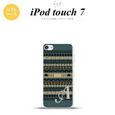 iPod touch 第7世代 ケース 第6世代 ソフトケース エスニック ゾウ 青 +アルファベット nk-ipod7-tp1573i