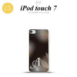 iPod touch 第7世代 ケース 第6世代 ソフトケース ぼかし 花柄 黒 +アルファベット nk-ipod7-tp1595i