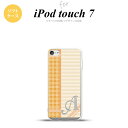 iPod touch 第7世代 ケース 第6世代 ソフトケース チェック ボーダー オレンジ +アルファベット nk-ipod7-tp1602i