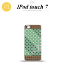 iPod touch 第7世代 ケース 第6世代 ソフトケース ドット 水玉 C ミント 茶 +アルファベット nk-ipod7-tp1646i