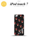 iPod touch 第7世代 ケース 第6世代 ソフトケース 花柄 バラ 編み 黒 +アルファベット nk-ipod7-tp267i