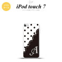 iPod touch 第7世代 ケース 第6世代 ソフトケース ドット レース A 黒 +アルファベット nk-ipod7-tp344i