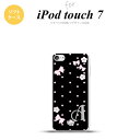 iPod touch 第7世代 ケース 第6世代 ソフトケース 花柄 ドット リボン 黒 +アルファベット nk-ipod7-tp352i