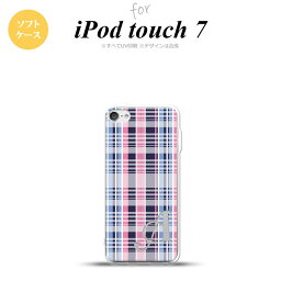 iPod touch 第7世代 ケース 第6世代 ソフトケース チェック B ピンク 青 +アルファベット nk-ipod7-tp440i