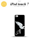 iPod touch 第7世代 ケース 第6世代 ソフトケース 翼 ペア 左 黒 +アルファベット nk-ipod7-tp477i