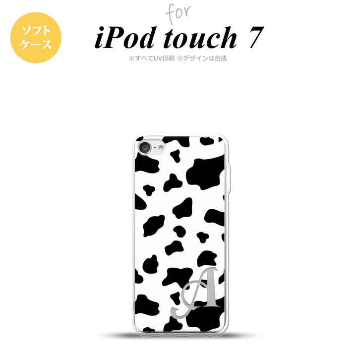 iPod touch 第7世代 ケース 第6世代 ソフトケース ダルメシアン 牛 白 +アルファベット nk-ipod7-tp480i