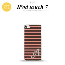 iPod touch 第7世代 ケース 第6世代 ソフトケース ボーダー 茶 ピンク +アルファベット nk-ipod7-tp707i