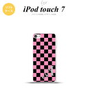 iPod touch 第7世代 ケース 第6世代 ソフトケース スクエア 黒 ピンク +アルファベット nk-ipod7-tp762i