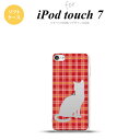 iPod touch 第7世代 ケース 第6世代 ソフトケース 猫 チェック B 赤 nk-ipod7-tp952
