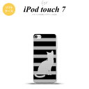 iPod touch 第7世代 ケース 第6世代 ソフトケース 猫 ボーダー B 黒 nk-ipod7-tp962