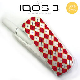 iQOS3 アイコス3 iqos3 ケース カバー ソフトケース アーガイル クリア×赤 nk-iqos3-tp1404[アイコス,アイコスケース,アイコスカバー,ケース,カバー,ジャケット]