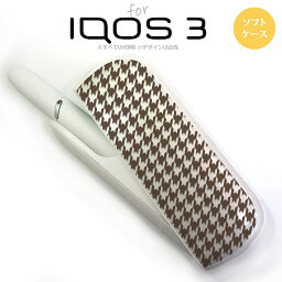 iQOS3 アイコス3 iqos3 ケース カバー ソフトケース 千鳥柄 茶クリア nk-iqos3-tp912[アイコス,アイコスケース,アイコスカバー,ケース,カバー,ジャケット]