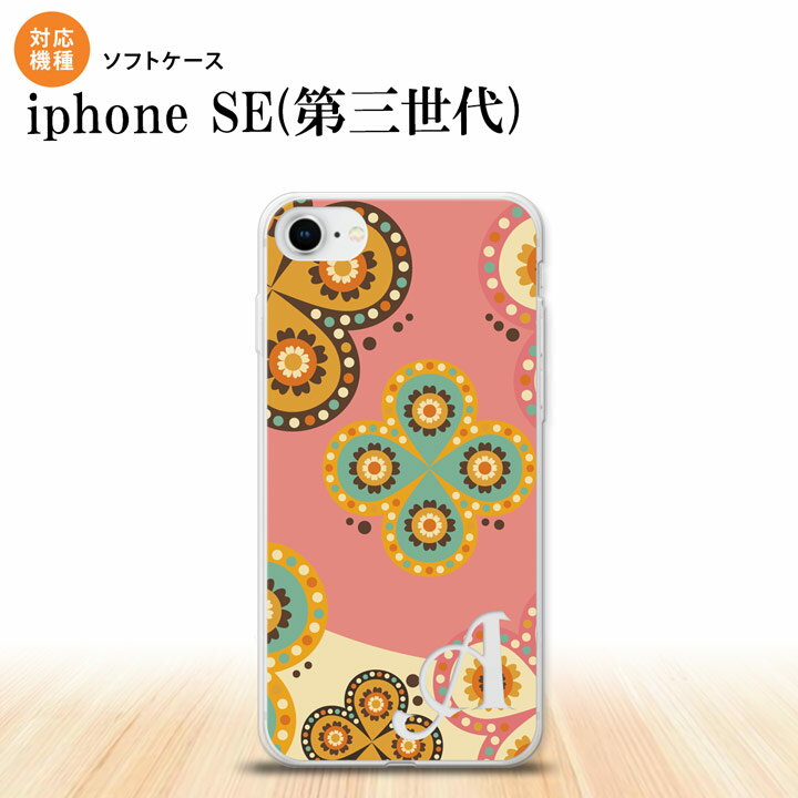 iPhoneSE 3 iPhoneSE 3 スマホケース ソフトケース エスニック 花柄 ピンク ベージュ +アルファベット メンズ レディース nk-ise3-tp1582i
