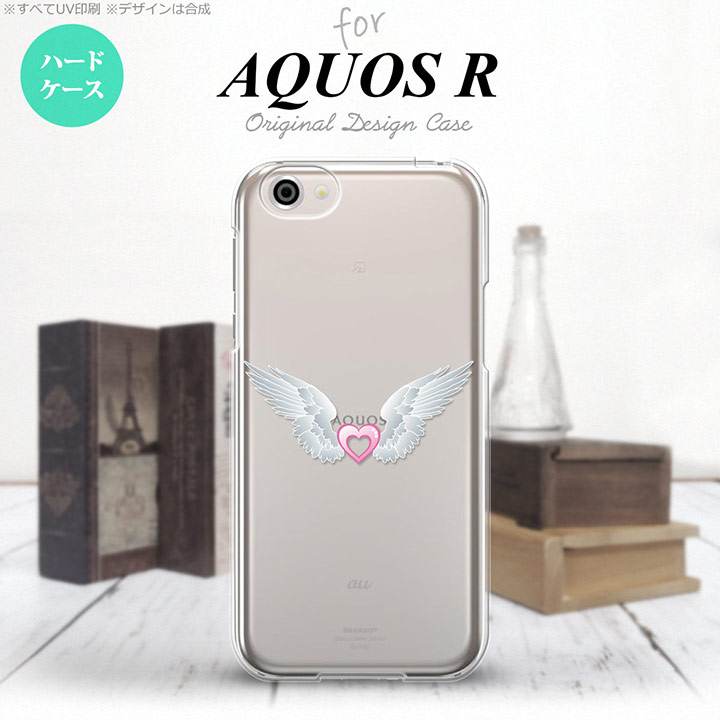 【SH03J】【スマホケース/スマホカバー】【アクオス R】SH03J スマホケース AQUOS R SH-03J カバー アクオス R 翼(ハート) 白×クリア nk-sh03j-471【メール便送料無料】