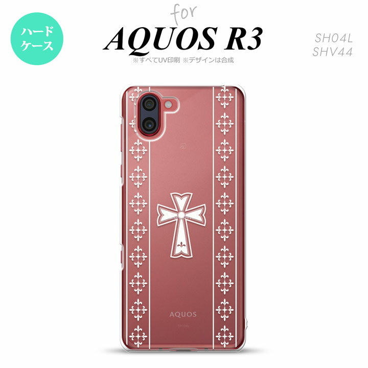 SH-04L SHV44 R3 AQUOS R3 スマホケース カバー ゴシック クリア 白 nk-r3-1008