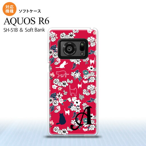SH-51B AQUOS R6 AQUOS R6 スマホケース ソフトケース 猫 花 赤 +アルファベット メンズ レディース nk-r6-tp1723i SH-51B AQUOS R6 AQUOS R6 スマホケース ソフトケース 猫 花 赤 +アルファベット メンズ レディース nk-r6-tp1723i