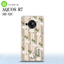 SH-52C AQUOS R7 スマホケース 背面ケース ハードケース 花柄 バラ レース ベージュ +アルファベット 2022年 7月発売 nk-r7-268i