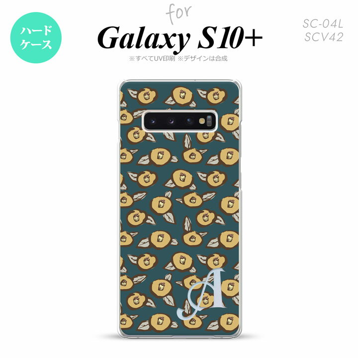 SC-04L SCV42 Galaxy S10+ スマホケース ハードケース つばき 紺 +アルファベット メンズ レディース nk-s10p-1703i