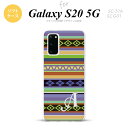 SC-51A SCG01 Galaxy S20 スマホケース ソフトケース エスニック ボーダー 青 +アルファベット メンズ レディース nk-s20-tp1562i(2)
