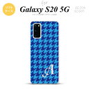 SC-51A SCG01 Galaxy S20 スマホケース ソフトケース 千鳥 格子 大 青 +アルファベット メンズ レディース nk-s20-tp919i(2)