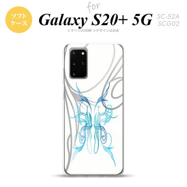 Galaxy S20+ 5G SC-52A SCG02 スマホケース ソフトケース ピンスト 白 青 ストラップホール おしゃれ かわいい かっこいい メンズ レディース nk-s20p-tp1249