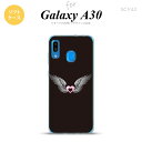 SCV43 Galaxy A30 SCV43 スマホケース ソフト カバー 黒翼 ハート 黒 ピンク nk-scv43-tp467(2)