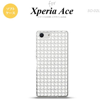 SO-02L Xperia Ace スマホケース ソフトケース カバー 千鳥 格子 小 白 クリア nk-so02l-tp914