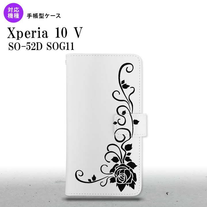 Xperia10V Xperia10V 手帳型スマホケース カバー バラ クリア 黒 2023年 7月発売 nk-004s-xp105-dr1069