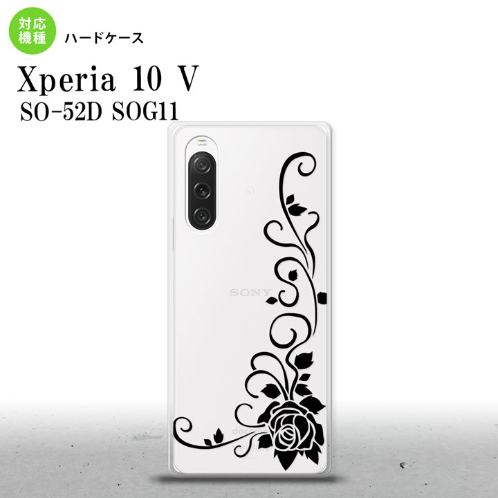 Xperia10V Xperia10V スマホケース 背面ケース ハードケース バラ B クリア 黒 2023年 7月発売 nk-xp105-1069