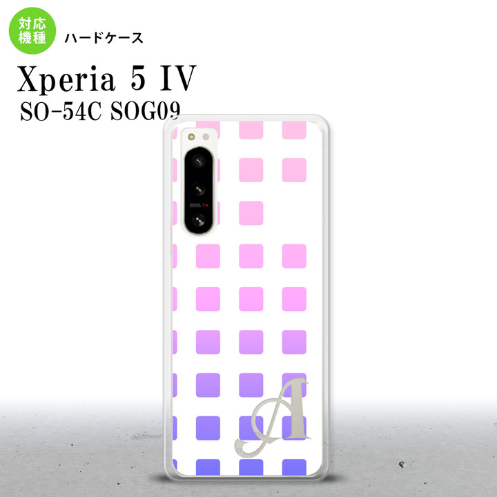 Xperia 5 IV Xperia5 IV スマホケース 背面ケース ハードケース スクエア ドット ピンク +アルファベット 2022年 10月発売 nk-xp54-1363i