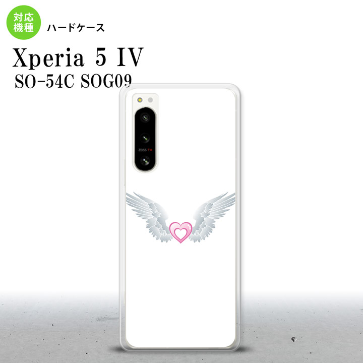 Xperia 5 IV Xperia5 IV スマホケース 背面ケース ハードケース 白翼 ハート 白 ピンク 2022年 10月発売 nk-xp54-475