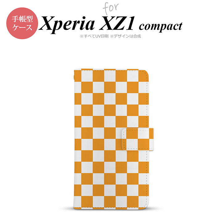 【手帳型 スマホ カバー ケース】【SO02K】【エクスペリア XZ1】手帳型 ケース SO-02K スマホ カバー Xperia XZ1 Compact エクスペリア スクエア 白×オレンジ nk-004s-so02k-dr764【メール便送料無料】