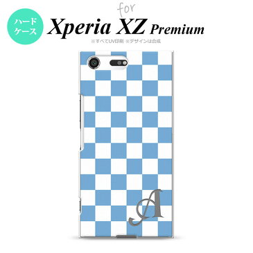 【SO04J】【スマホケース/スマホカバー】【エクスペリア XZ プレミアム】SO04J スマホケース Xperia XZ Premium ケース エクスペリア XZ プレミアム イニシャル スクエア 白×青 nk-so04j-766ini【メール便送料無料】