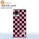 SHG04 SHG04 ZERO6 AQUOS zero6 スマホケース ソフトケース スクエア 黒 ピンク +アルファベット メンズ レディース nk-zer...