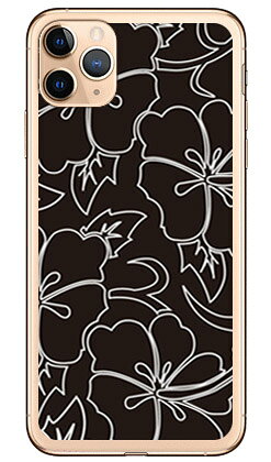 Mobile Phone - ハイビスカスライン ブラック （ソフトTPUクリア） iPhone 11 Pro Max Apple SECOND SKIN iphone11promax ケース iphone11promax カバー アイフォーン11プロマックス ケース アイフォーン11プロマックス カバー アイフォン 11 送料無料