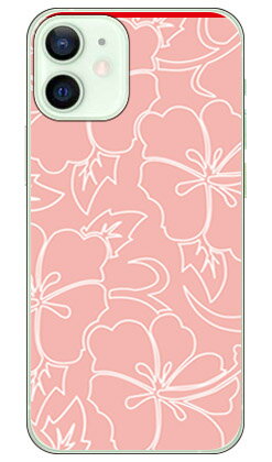 ハイビスカスライン ベージュピンク （ソフトTPUクリア） iPhone 12 mini Apple SECOND SKIN ソフトケース iphone12mini ケース iphone12mini カバー アイフォーン12ミニ ケース アイフォーン12ミニ カバー アイフォン 12 ミニ 送料無料
