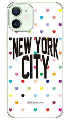 NYC マルチハートドットホワイト （クリア） design by Moisture iPhone 12 mini Apple SECOND SKIN ハードケース iphone12mini ケース iphone12mini カバー アイフォーン12ミニ ケース アイフォーン12ミニ カバー アイフォン 12 ミニ 送料無料