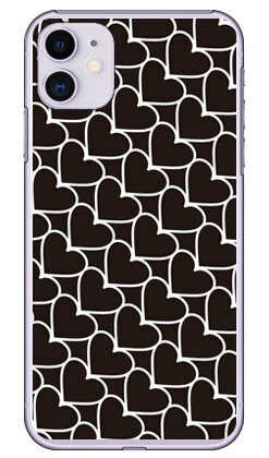 ハートストライプ ブラック×ホワイト （クリア） iPhone 11 Apple SECOND SKIN 平面 受注生産 スマホケース ハードケース iphone11 ケース iphone11 カバー アイフォーン11 ケース アイフォーン11 カバー アイフォン 11 送料無料