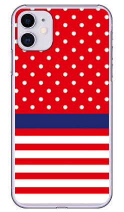 ドット ボーダー レッド （クリア） iPhone 11 Apple SECOND SKIN セカンドスキン 平面 受注生産 スマホケース ハードケース iphone11 ケース iphone11 カバー アイフォーン11 ケース アイフォーン11 カバー アイフォン 11 送料無料