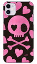 千鳥柄スカル黒とピンク design by ARTWORK iPhone 11 Apple Coverfull カバフル 全面 受注生産 スマホケース ハードケース アップル iphone11 iphone11 ケース iphone11 カバー アイフォーン11 ケース アイフォーン11 カバー 送料無料