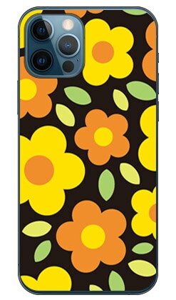 乐天商城 - フラワーポップ ブラック×イエロー （クリア） iPhone 12 Apple SECOND SKIN 平面 受注生産 スマホケース ハードケース iphone12 ケース iphone12 カバー アイフォーン12 ケース アイフォーン12 カバー アイフォン 12 送料無料