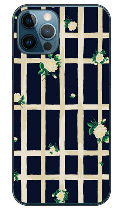SINDEE 「Flower Grid （ネイビー）」 （クリア） iPhone 12 Apple SECOND SKIN 平面 受注生産 スマホケース ハードケース iphone12 ケース iphone12 カバー アイフォーン12 ケース アイフォーン12 カバー アイフォン 12 送料無料