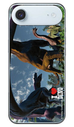 Dinosaur Design 恐竜デザインシリーズ 「ブラキオサウルスとアロサウルス_B」 (クリア) iPhone Air 本体 保護 ハードケース スマホカバー　送料無料