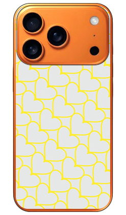 樂天商城 - ハートストライプ グレー×イエローiPhone 17 Pro (ソフトTPU) SECOND SKIN ケース カバー スマホケース 送料無料 耐衝撃 プリント 保