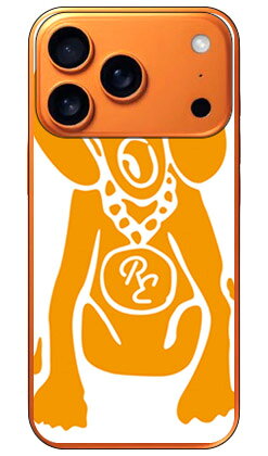 Dog ホワイト×オレンジ design by ROTM (クリア) iPhone 17 Pro SECOND SKIN 本体 保護 ハードケース スマホカバー　送料無料